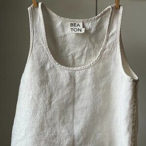 Beaton Linen - Cropped Linen Tank in Bone